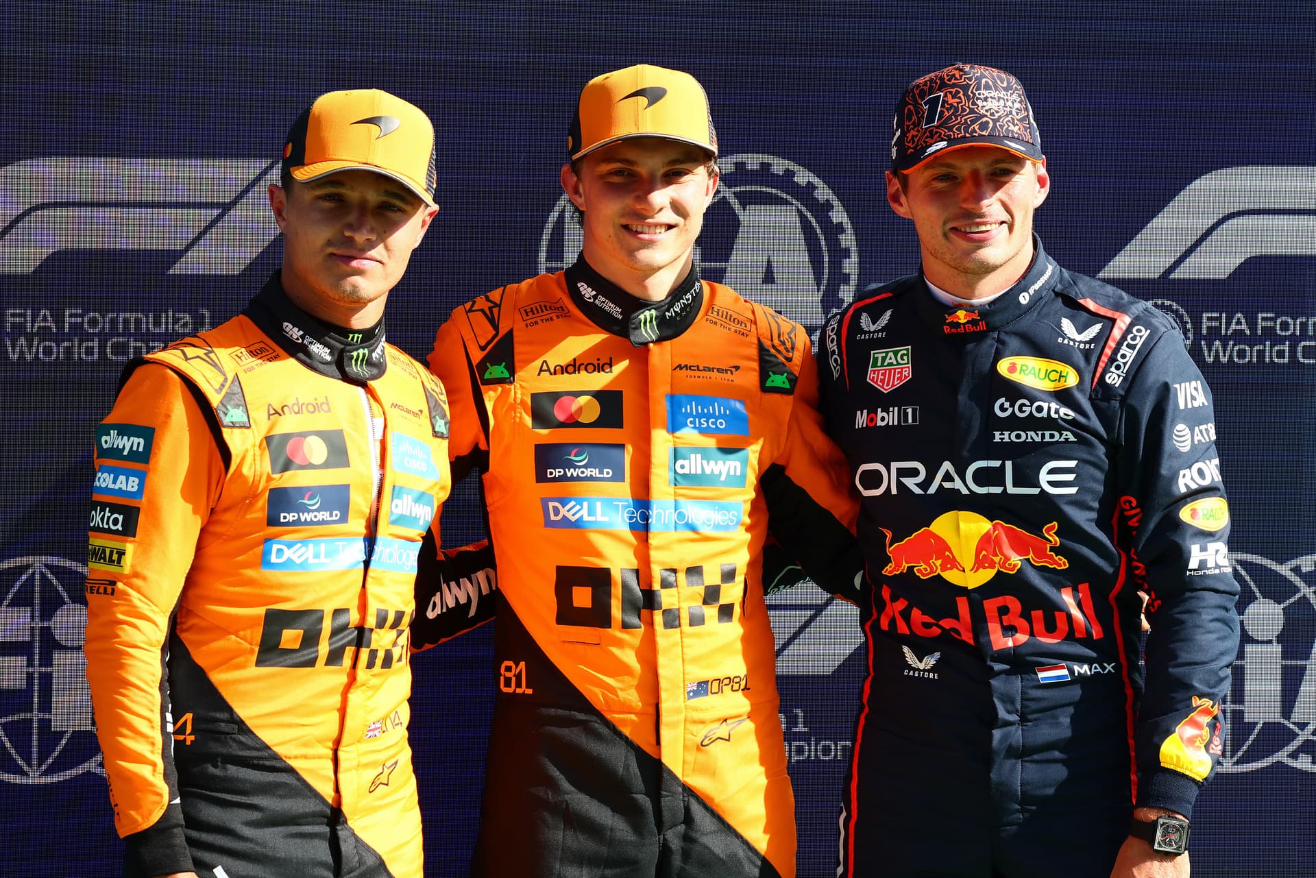 McLaren-coureurs Oscar Piastri en Lando Norris